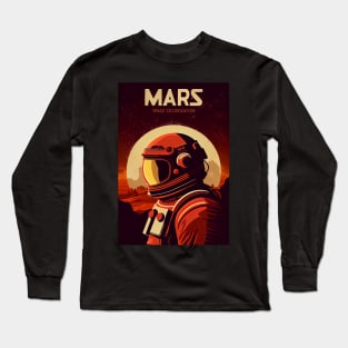 Mars Adventure Vintage Travel Poster Long Sleeve T-Shirt